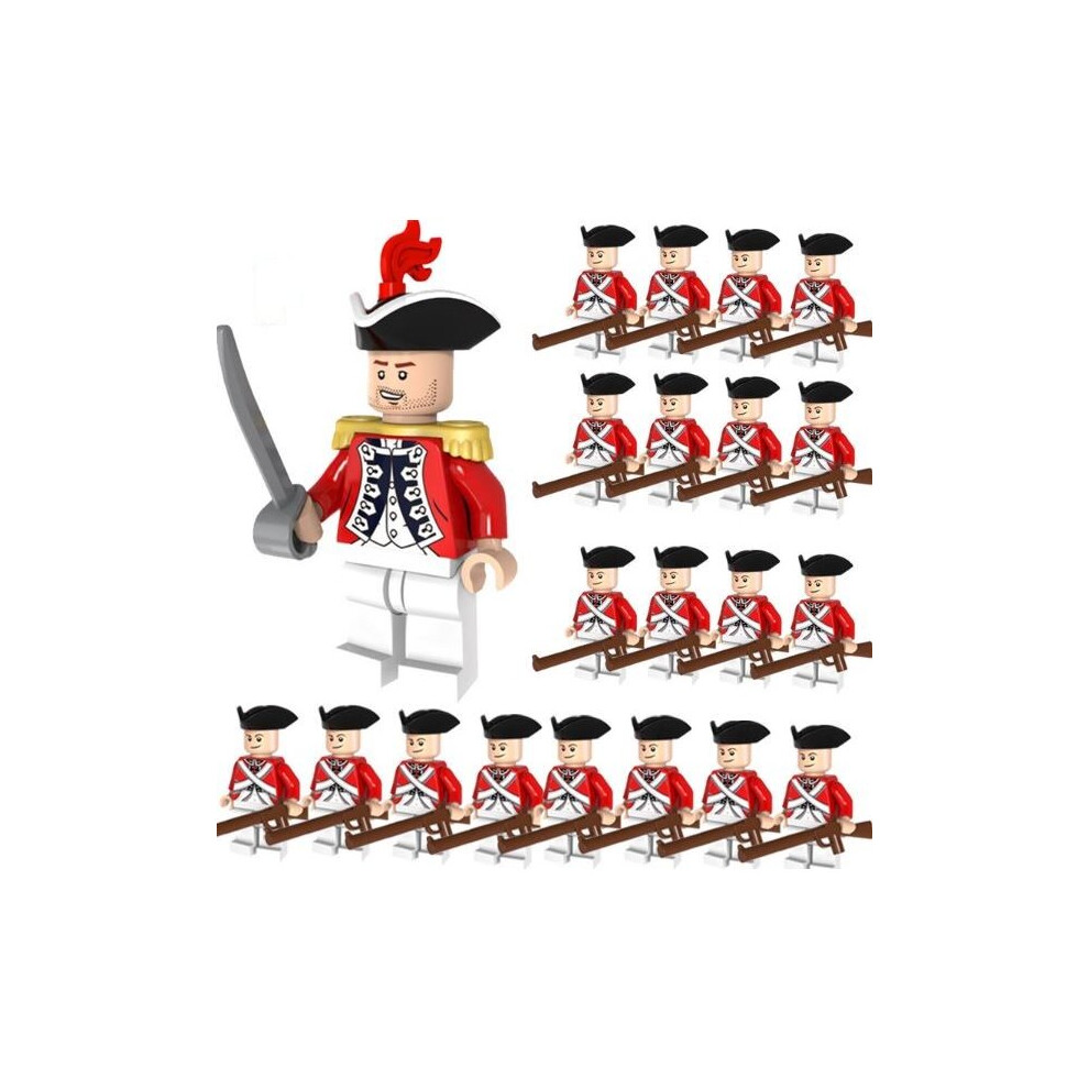 (Red-C) 21PCS Empire Governor Navy Soldiers Large Combination Building Blocks Minifigures Assembled Children's Educational Boy Toys Fit Lego 