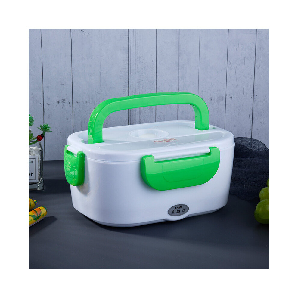 (Green) Electric Lunch Box Insulation Heating Lunch Box Self-Heating Car Portable Plug-In Rechargeable Lunch Box Household Gift