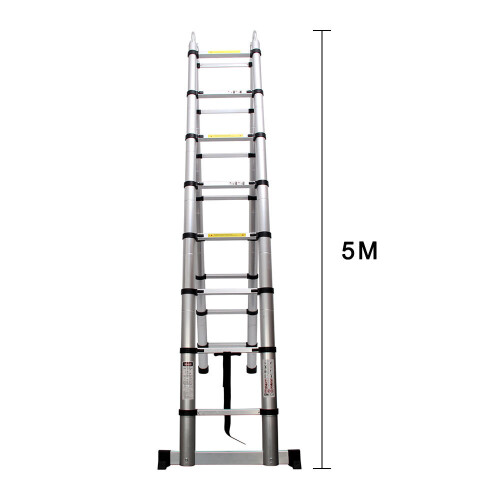 Multi-Purpose 5M Aluminium Portable Telescopic Folding Ladder A-Frame 1