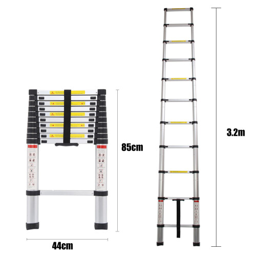 3.2M Telescopic Loft Ladder Collapsible Step Ladders Securing Bolt 2