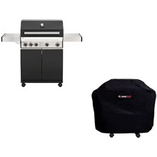 (With Cover) CosmoGrill Gas 4+1 Premium Black BBQ Grill Searer