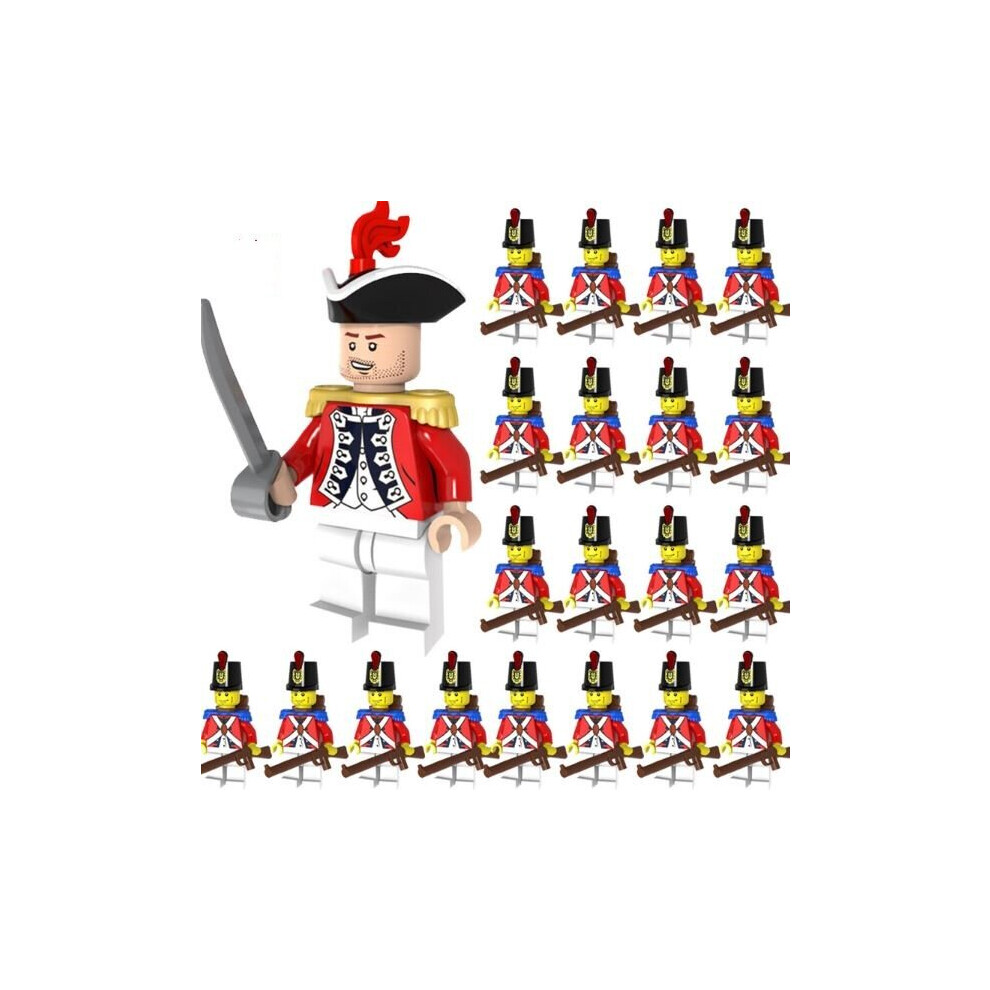 (Red-A) 21PCS Empire Governor Navy Soldiers Large Combination Building Blocks Minifigures Assembled Children's Educational Boy Toys Fit Lego