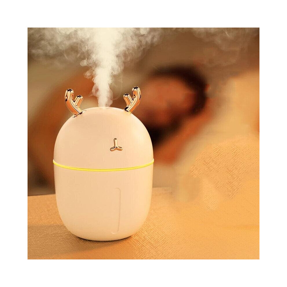 (White) Portable Crystal Aromatheraphy Humidifier USB Wireless Aroma Essential Oil Diffuser Air Humidificador W/ Atmosphere Lamp Home-image-OPC-P8ZZGWN-NEW