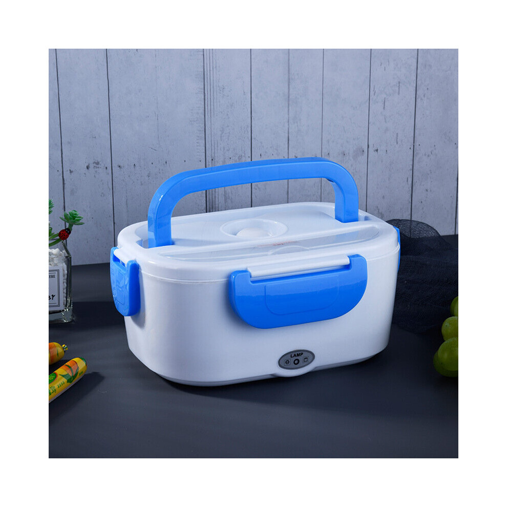 (Blue) Electric Lunch Box Insulation Heating Lunch Box Self-Heating Car Portable Plug-In Rechargeable Lunch Box Household Gift