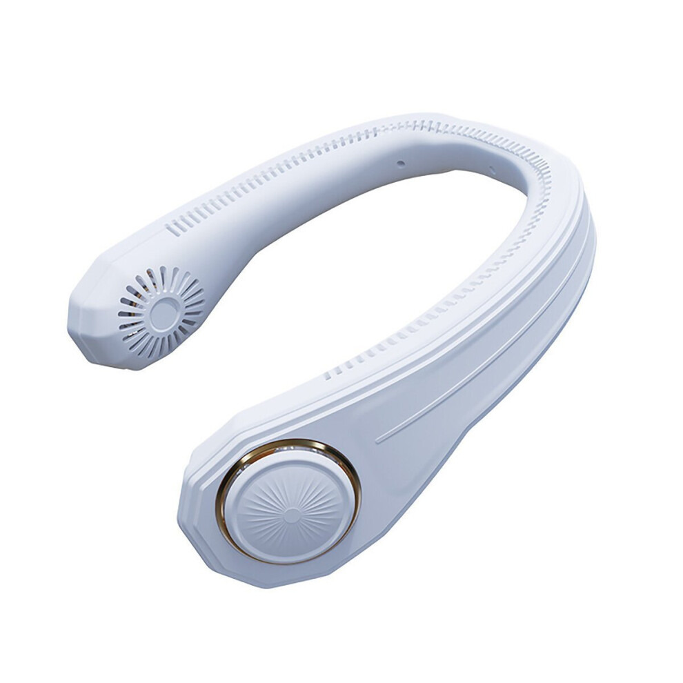(White, 2000mAh) 4000mAh Portable Neckband Fan Neck Hanging Fan USB Rechargeable Air Cooler Fans Portable Silent for Adult