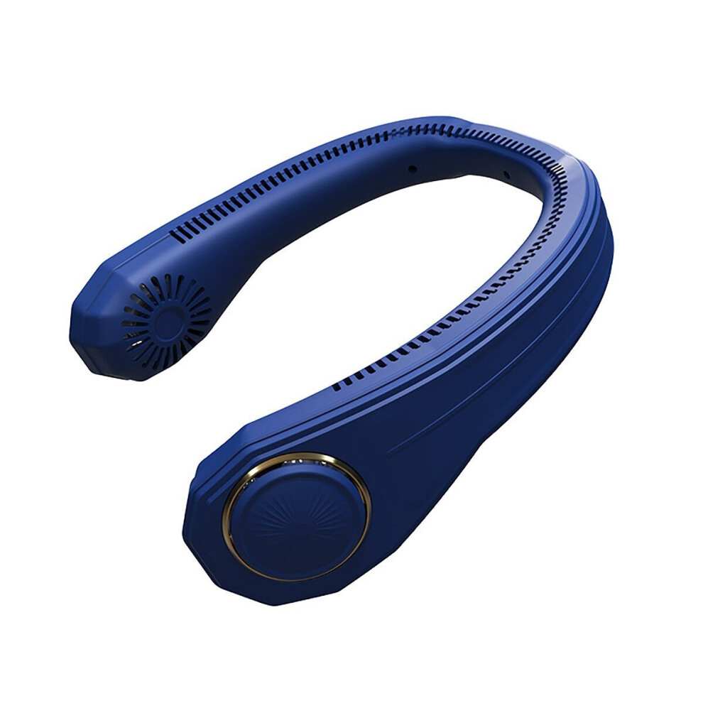 (Blue, 2000mAh) 4000mAh Portable Neckband Fan Neck Hanging Fan USB Rechargeable Air Cooler Fans Portable Silent for Adult