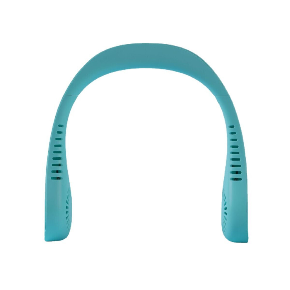 (Green) Portable Sport Neck Hanging Fan 3 Gears USB Rechargeable 3000mAh Battery Life Mini Electric Fan
