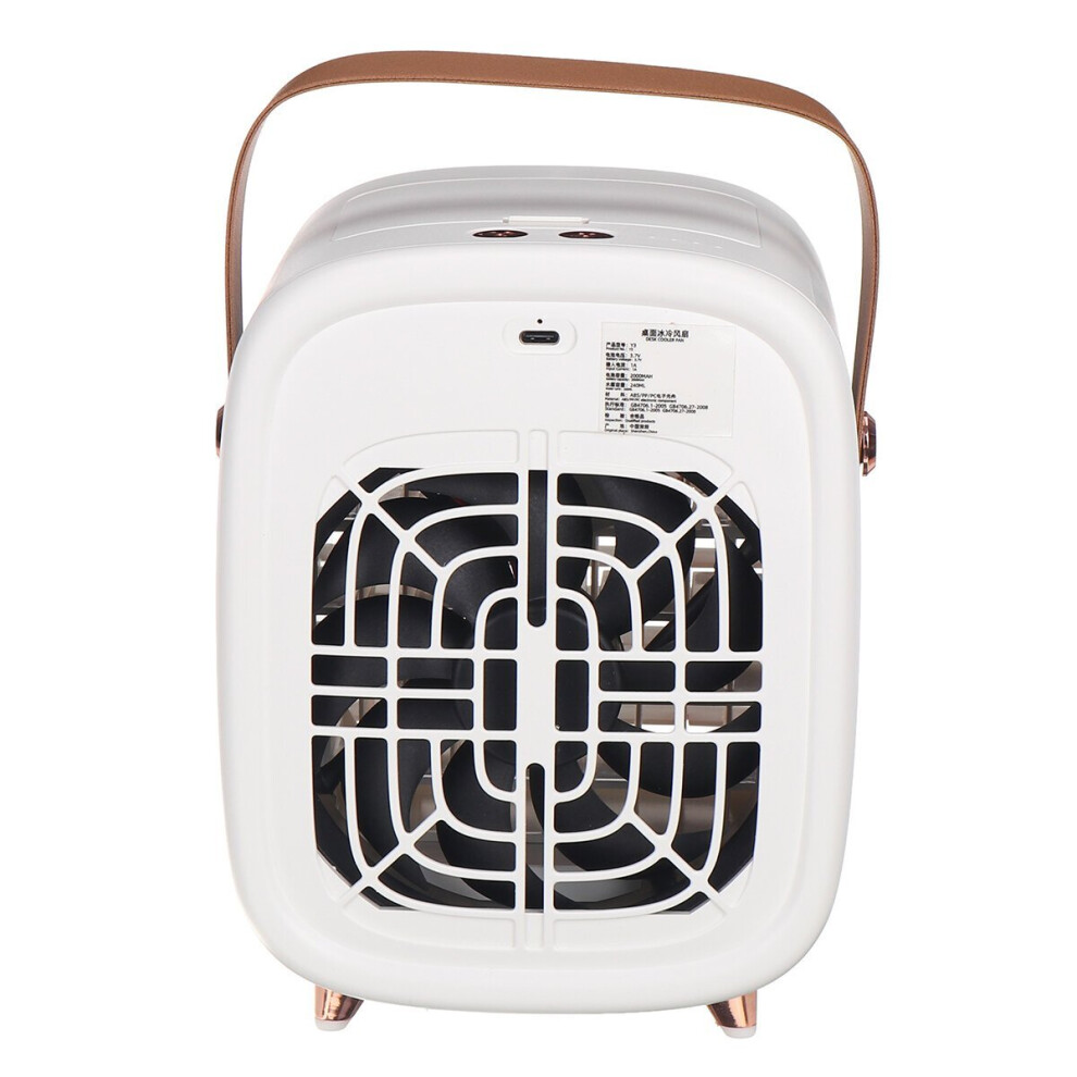 (White) Portable Air Conditioner Cooler Fan Humidifier USB Desk Desktop Bedroom