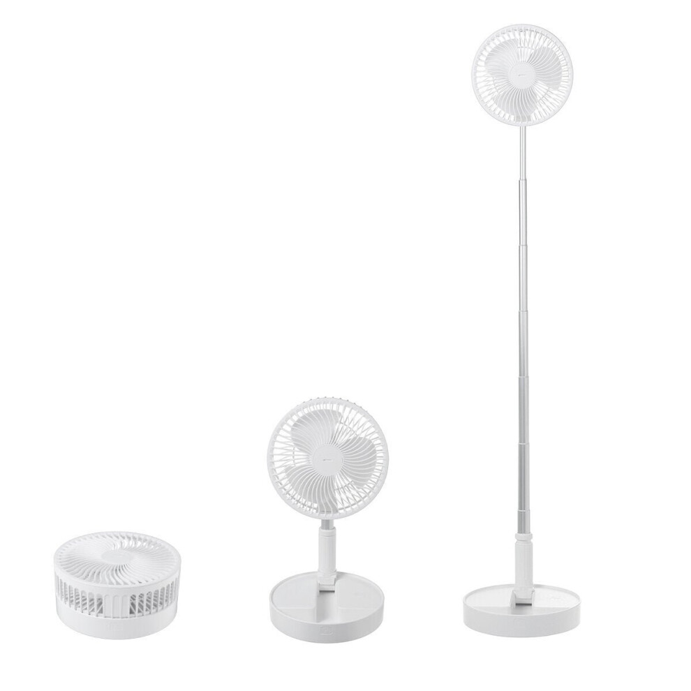 (7 leaves) Portable USB Foldable Fan Rechargeable Floor Desk 4-speed Wind 180 Rotatable