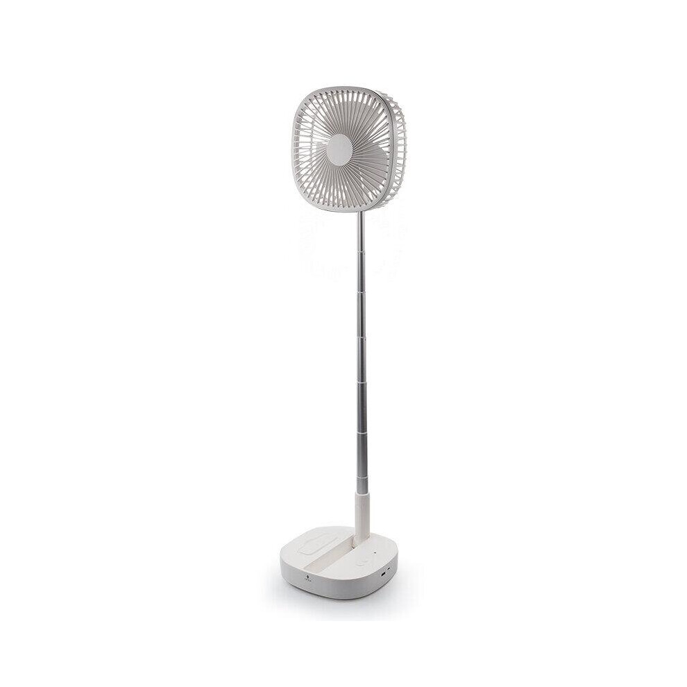 (White) Portable Retractable Fan 7200mAh Type-C Rechargeable 4 Gears Timing Storage Fan W/ Remote Control