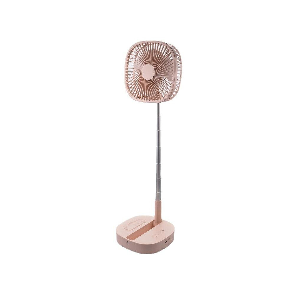 (Pink) Portable Retractable Fan 7200mAh Type-C Rechargeable 4 Gears Timing Storage Fan W/ Remote Control
