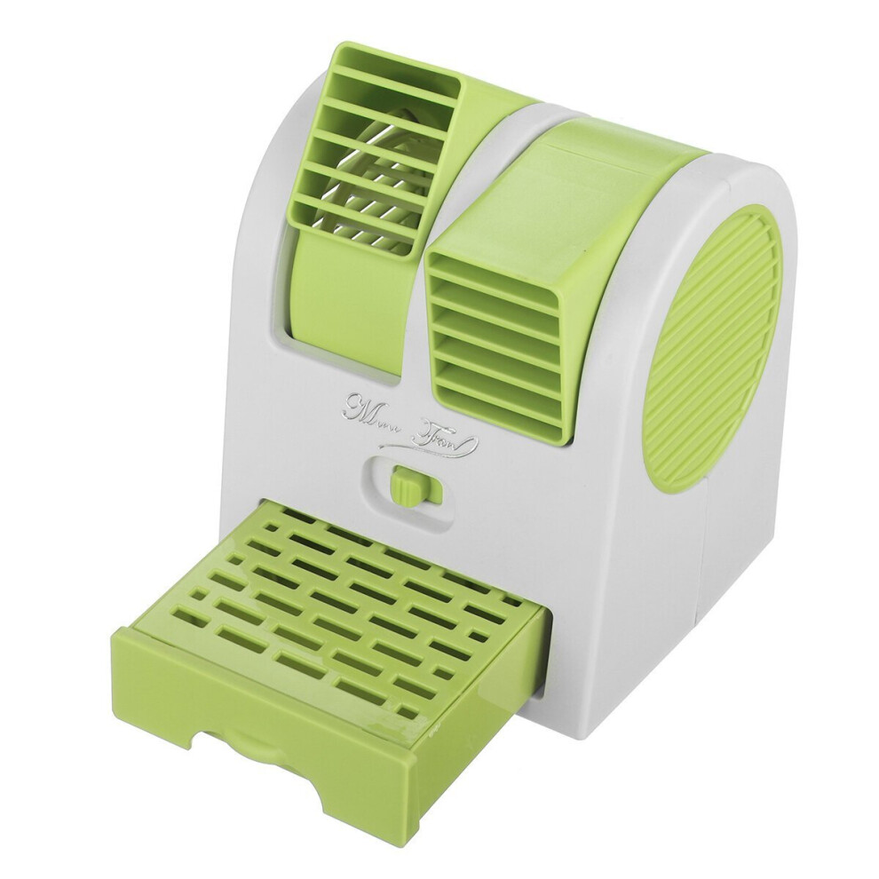 (Green) Mini Cooling Fan 2 Gears Portable Air Conditioner Cooler Car Auto Truck Vehicle