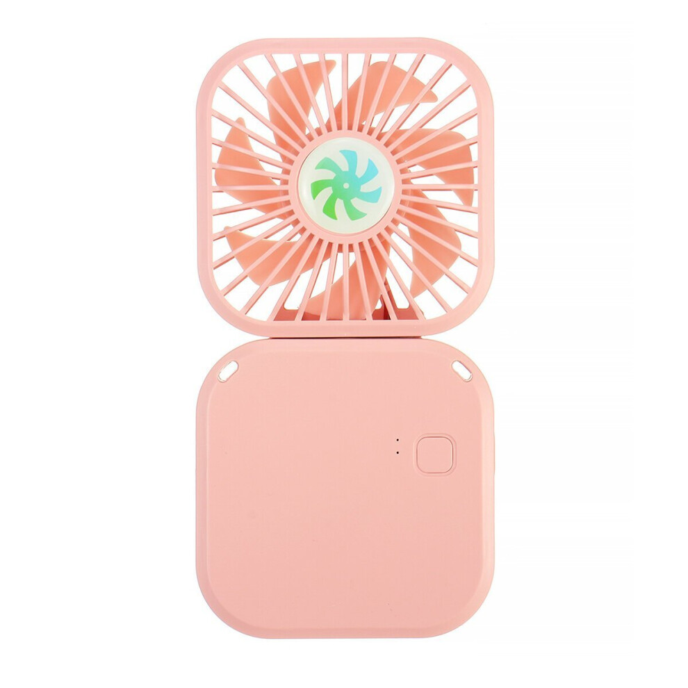 (Pink) Summer Cooling Fan USB Mini Fan Silent Handheld Fan DC5V 5W 3000mAh Adjustment Rechargeable Hanging Neck Fan