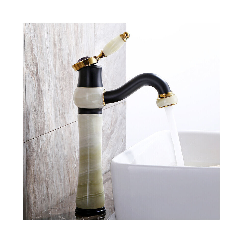 (Bronze, Tall Type) Antique Copper Bathroom Basin Faucet Tap Hot and Cold Water Single Hole Deck Mount Mixer G1/2-image-OPC-P8ZZHK5-NEW