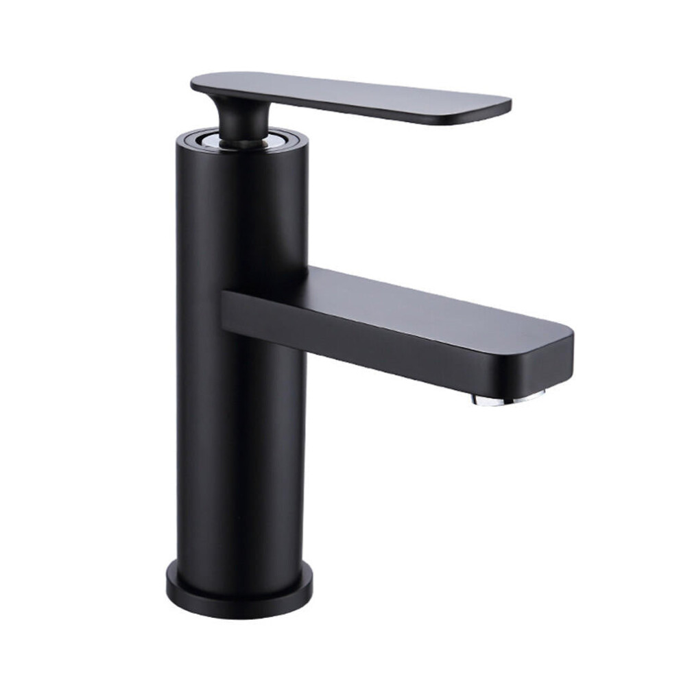 (Black) Home Kitchen Bathroom Basin Sink Water Faucet Single Handle Hot Cold Mix Faucets Wash Tap