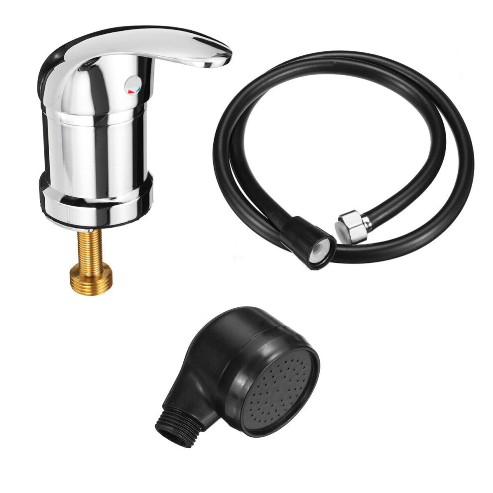 (Copper Type) 1/2'' Beauty Salon Shampoo Bowl Sink Hot Cold Faucet Spray Hose Replacement Set