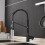 (Black) Kitchen Faucet Swivel Spout Single Handle Sink Pull Down Spray Mixer Tap 3