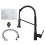 (Black) Kitchen Faucet Swivel Spout Single Handle Sink Pull Down Spray Mixer Tap 9