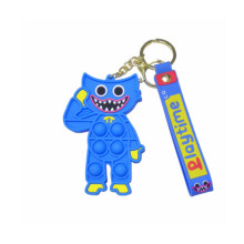 (Blue) Poppy Playtime Huggy Wuggy Figures Keychain Pendant Keyring Stress Toys
