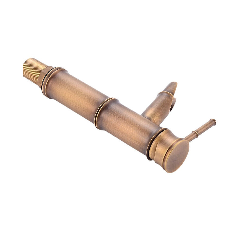 (without hose) Single Handle Deck Mount Bathroom Bamboo Vessel Sink Faucet Antique Copper Short Spout Bath Tub Mixer Taps