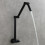 (Black) Folding Kitchen Sink Faucet Rotating Extension Single Cold Tap Wall Mounted 5