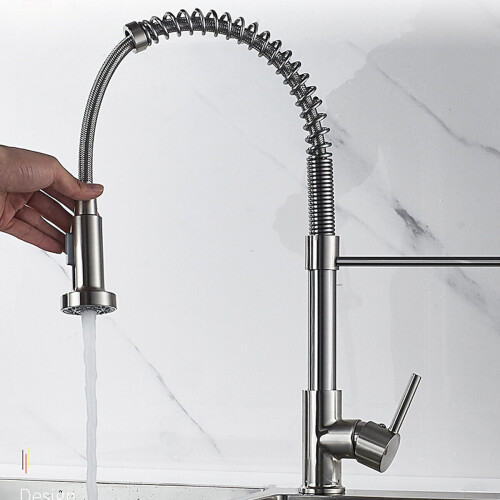 (Black) Rotatable Faucet Hot And Cold Water Multi-Function Sink Kitchen Spring 2