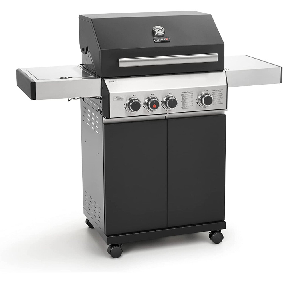 (With Cover) CosmoGrill 3+1 Premium Black Gas BBQ with Searer