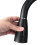 (Black) Stainless Steel Kitchen Sink Faucet with Pull Out Sprayer High-Arc Single Handle 7