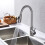 (Black) Stainless Steel Kitchen Sink Faucet with Pull Out Sprayer High-Arc Single Handle 3