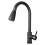 (Black) Stainless Steel Kitchen Sink Faucet with Pull Out Sprayer High-Arc Single Handle 8