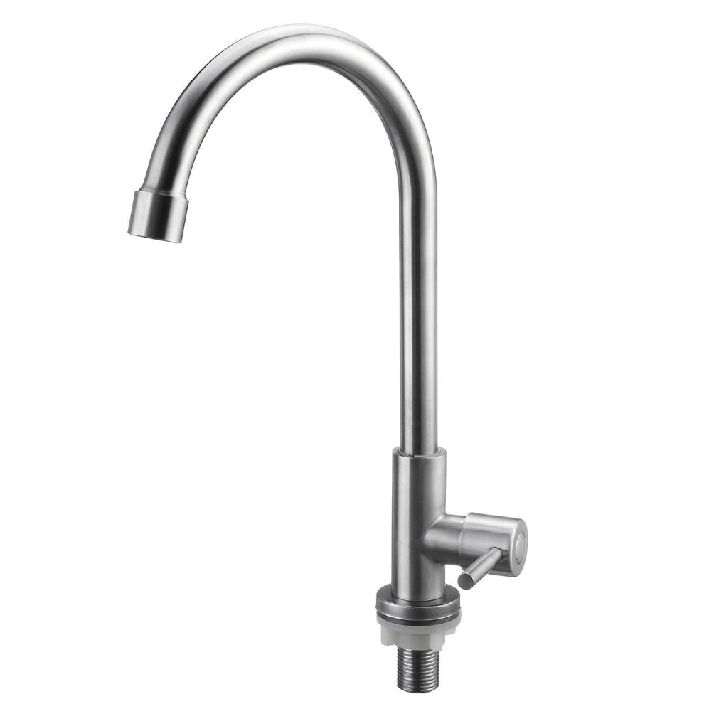 32x13.5cm Stainless Steel Kitchen Sink Faucet Single Lever Cold Water Tap Silver