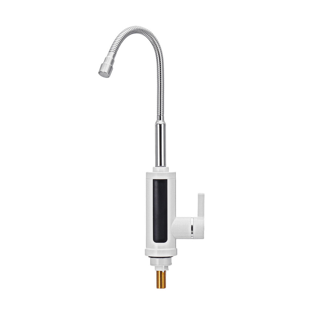 (White) 3KW Instant Hot Water Tap Electric Faucet Heater Kitchen Temperature Display