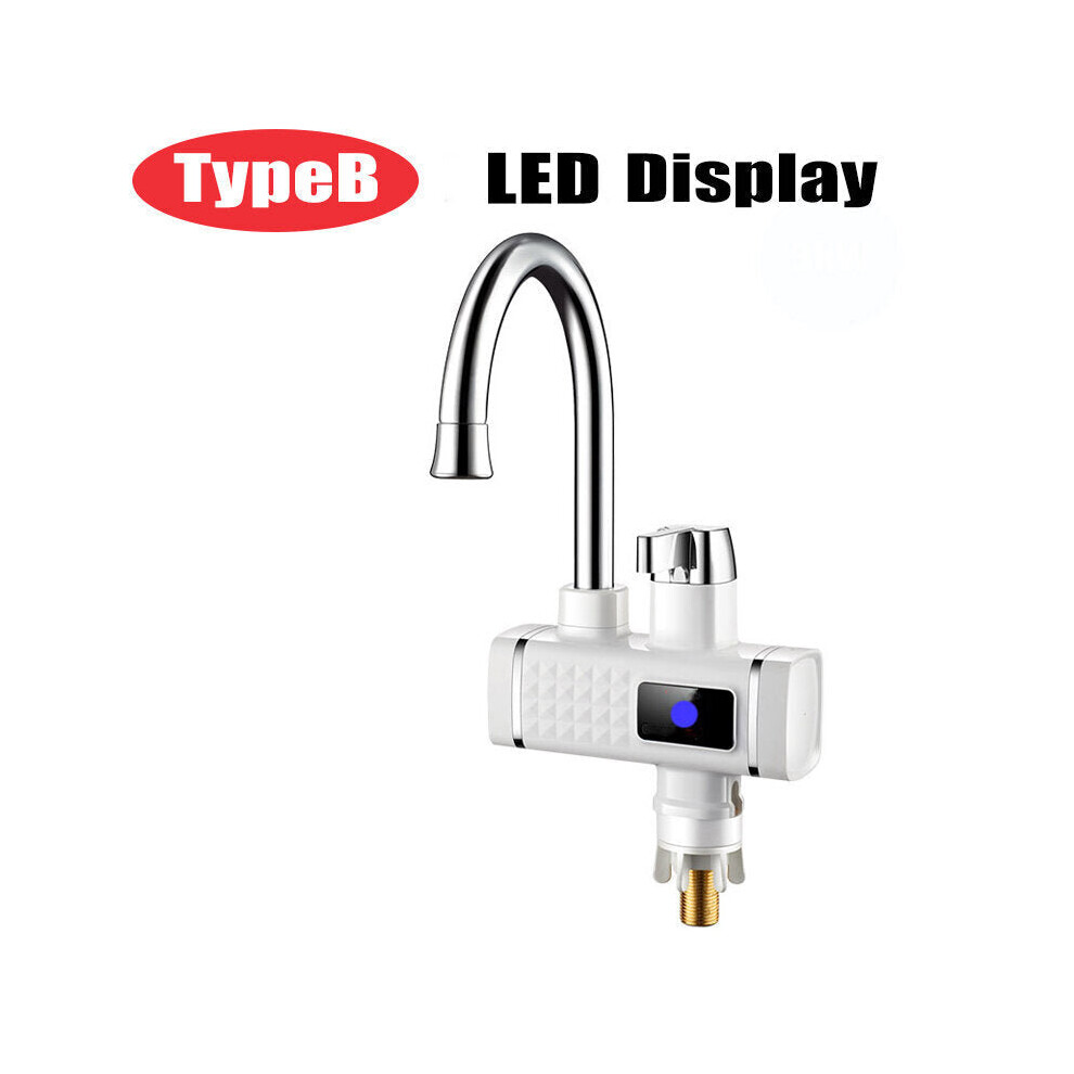 (LED Display) 3000W 220V Electric Faucet Instant Tap Heater Rapid Heat Hot Water With Display