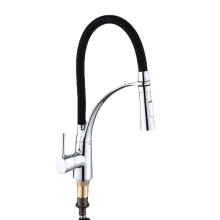 (Black) Painted Black Kitchen Sink Faucet Sprayer Brass Mixer Tap Two Water Modes 360 Rotation Single Handle