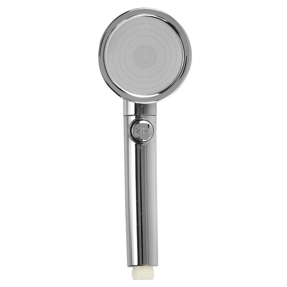 (Normal Silver) One Button Water Stop Pressurized Shower Nozzle Household Hand Held Rain 3654659125194