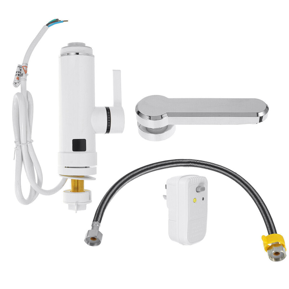 (White) 3300W 3S Fast Faucet Heater 360 Degree Rotation Electric Tap Instant Hot Water 3654659456205