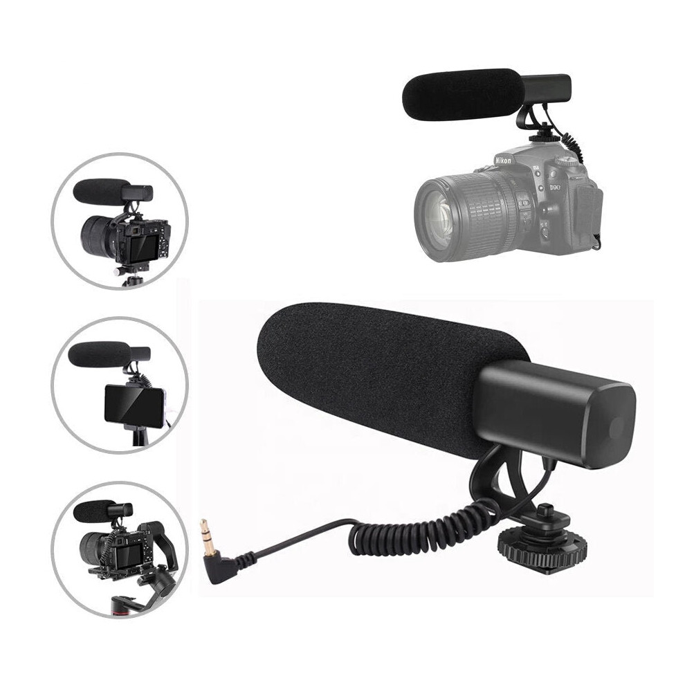Video Recording Microphone With Shock Mount&Spring Cable For Nikon Slr Camera Phone Vlog Interview Mic 6112212035146