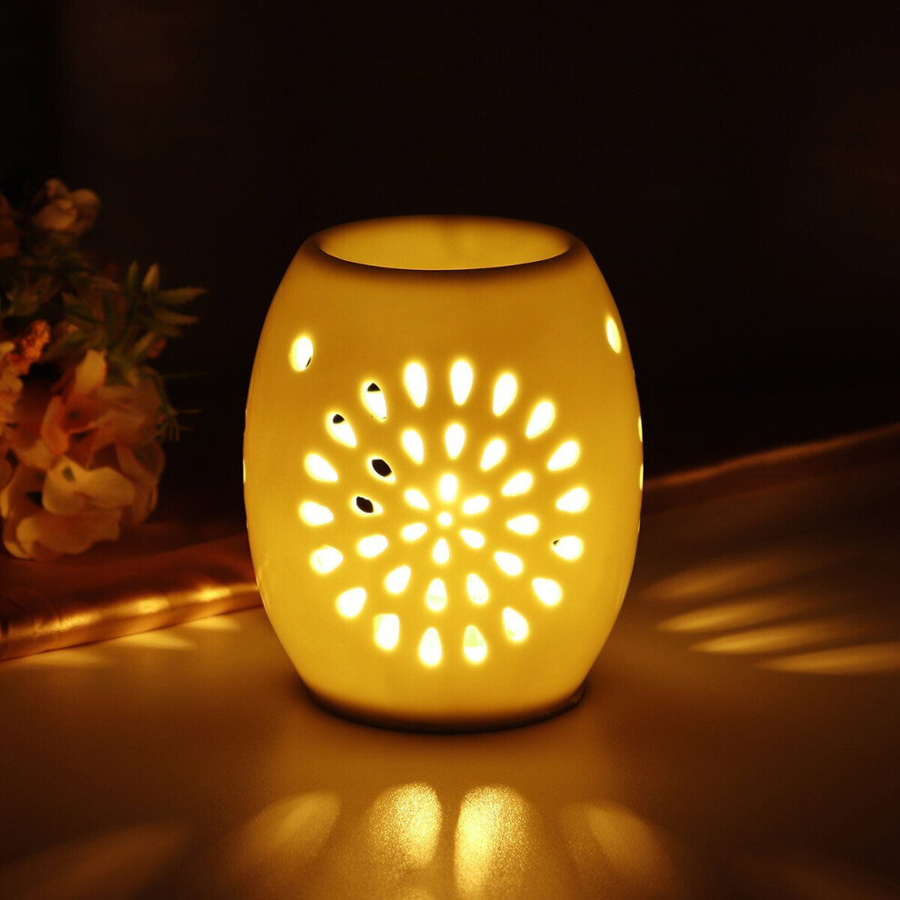 Ceramic Oil Burner Melt Wax Warmer Aroma Diffuser Tealight Scented Candle Holder Hollow Owl