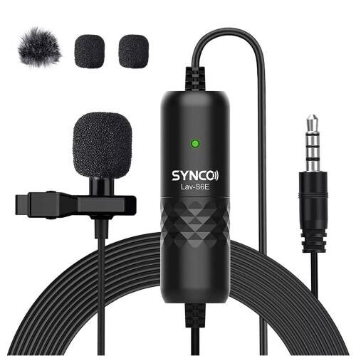 Lavalier Microphone Omnidirectional Condenser 6M Long Cable Lapel Mic for Smartphone Camera Tablet Recording 1