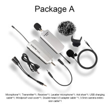 Camera Microphone Wireless Lavalier Mic For Asmr DSLR Interview Live Recording Lithium Battery 50m Range