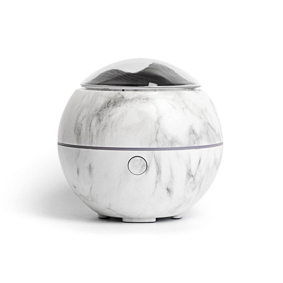 (Marble) 100ml Mini Humidifier Aroma Essential Oil Diffuser USB 2 Gear Ultrasonic Fog Mist Maker with Colorful Lights for Home Bedroom Office