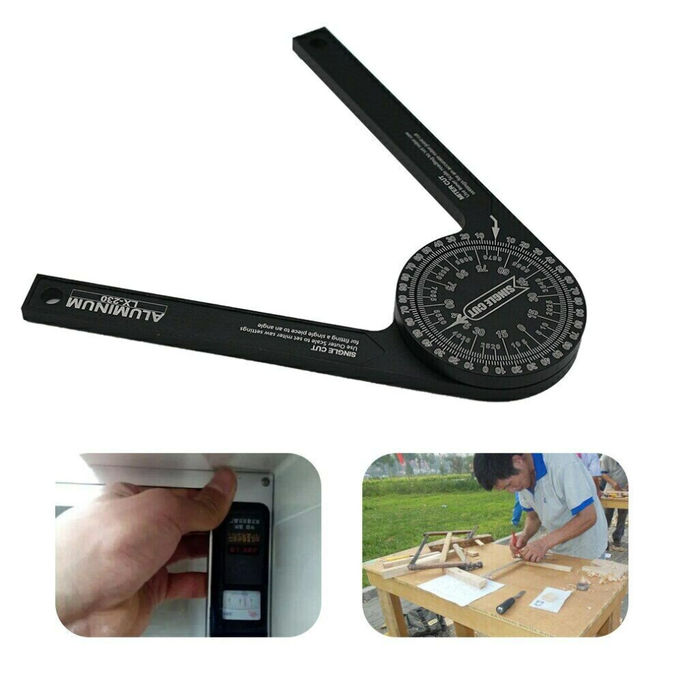 360Â° Aluminum Miter Saw Protractor Angle Finder Woodworking Measuring 9183850344034