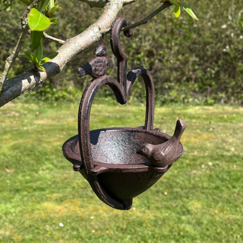 Selections Vintage Hanging Bird Seed Feeder Cast Iron Heart Shape 2