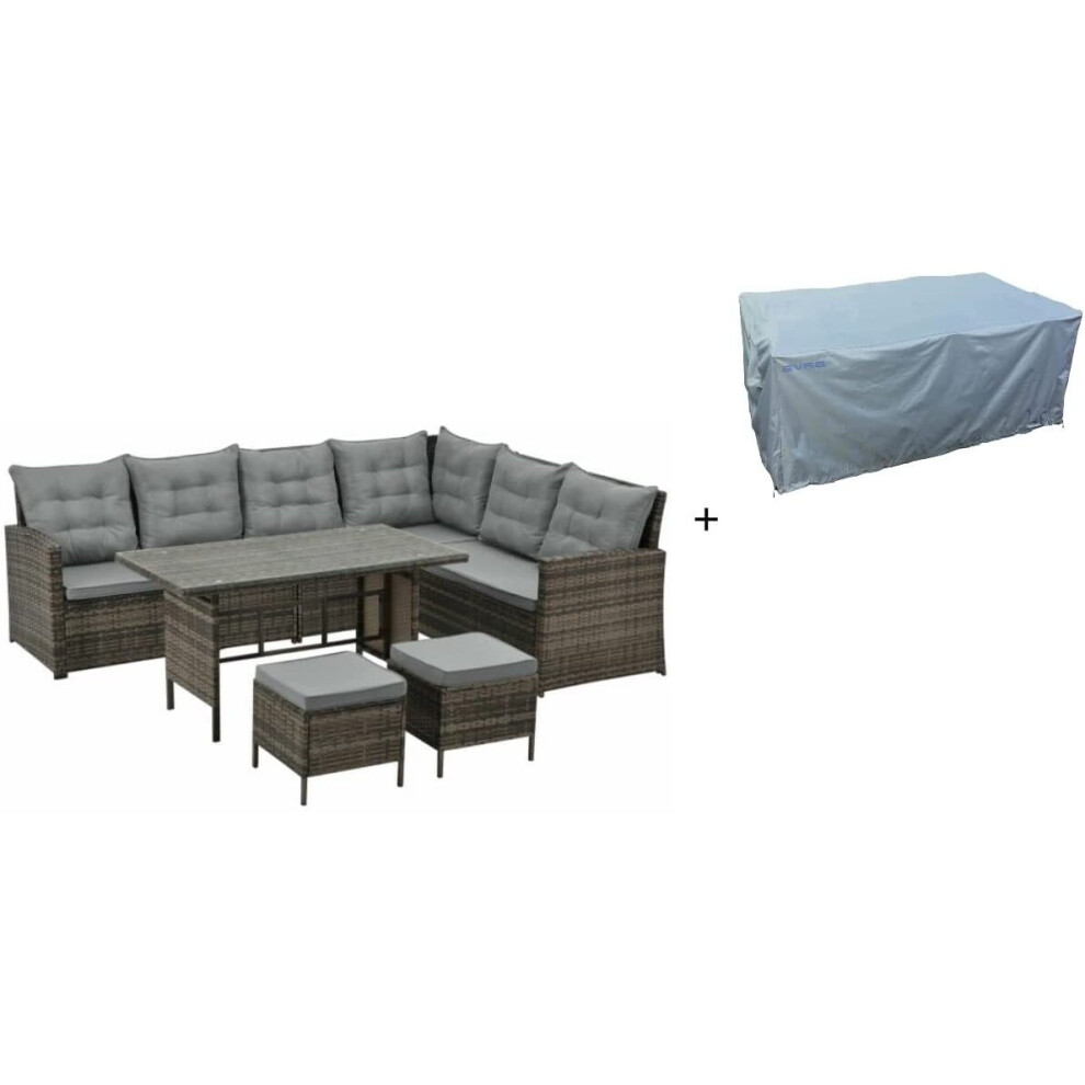 (Brown, With Cover) EVRE Monroe 8 Seater Garden Rattan Furniture set-image-OPC-P8ZZJZ9-NEW