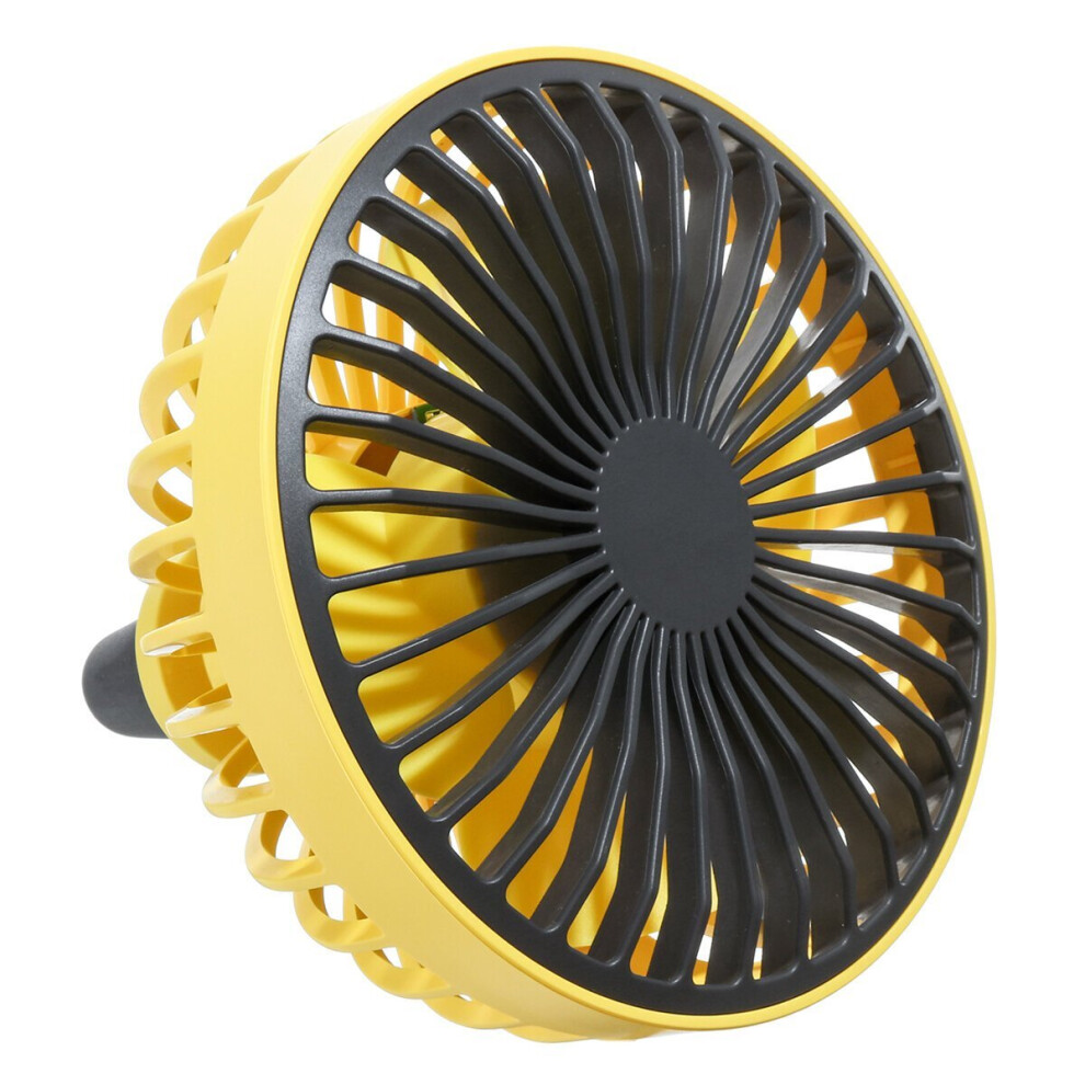 (Yellow) 3 Gears USB Electric Car Fan Low Noise Portable 360 Rotating Cooling Fan For Home Office-image-OPC-P8ZZM5C-NEW