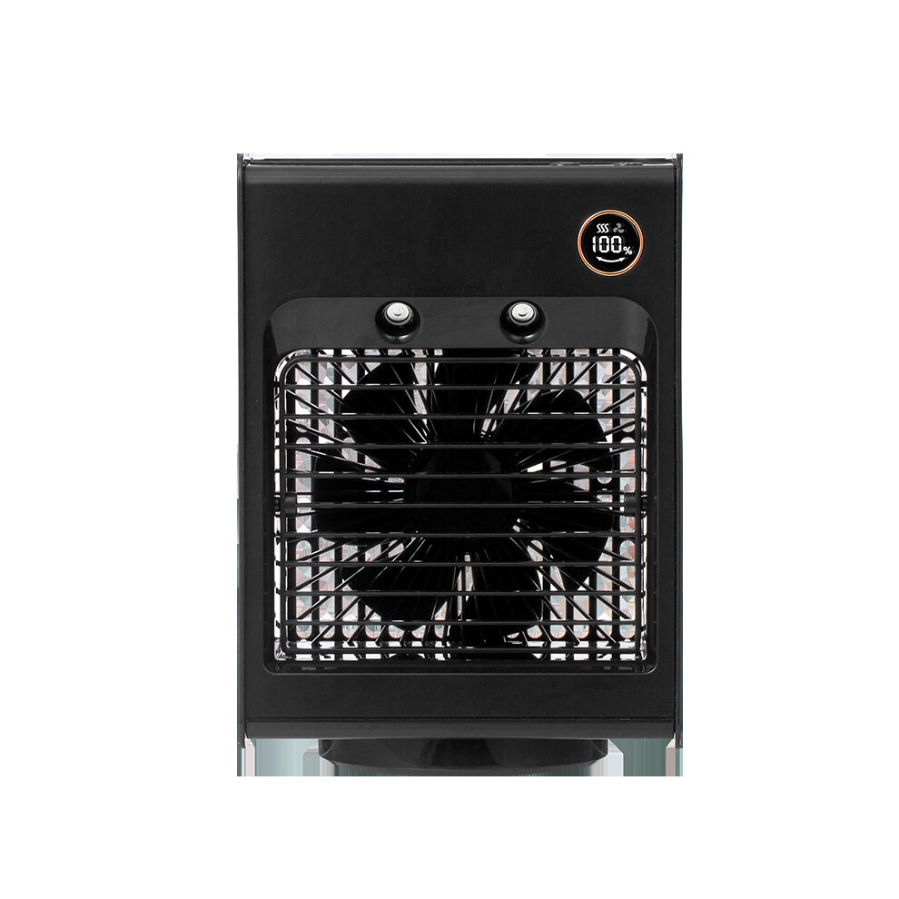 (Black) 2 in 1 Portable Air-Conditioning Spray Humidifier Desktop Fan Two Modes Three Gears Wind Speed 120 Wide-angle Shaking 4000mAh Battery Life-image-OPC-P8ZZM6H-NEW