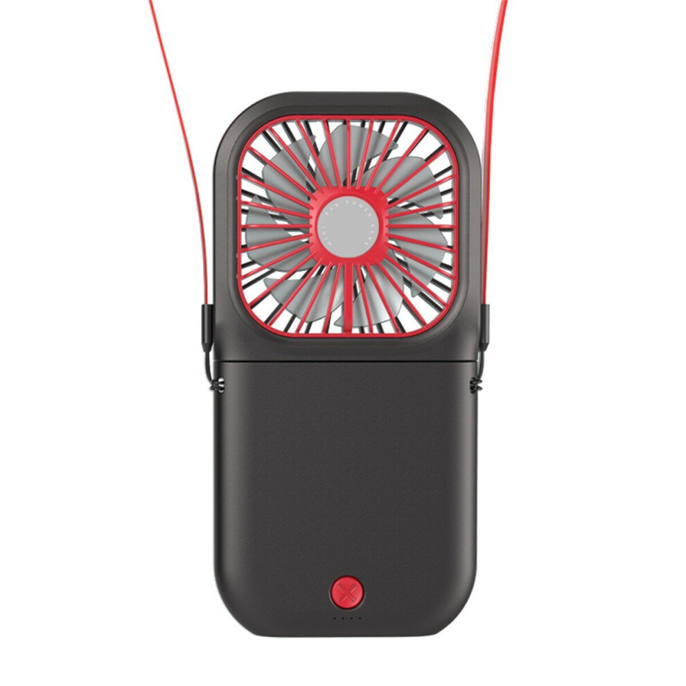 (Black) Mini Desk Fan Automatic 90-180 Adjustment Shaking Travel Fan USB Rechargeable with 3 Speeds