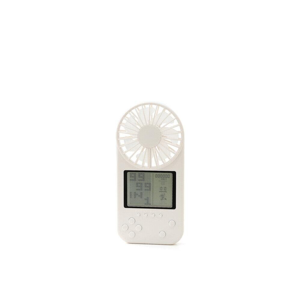 (White) Mini Handheld Cooling Fan Multifunction 26 Modes Games Console USB Rechargeable 3 Modes Pocket Neck Hanging Fan Home Office Camping Travel