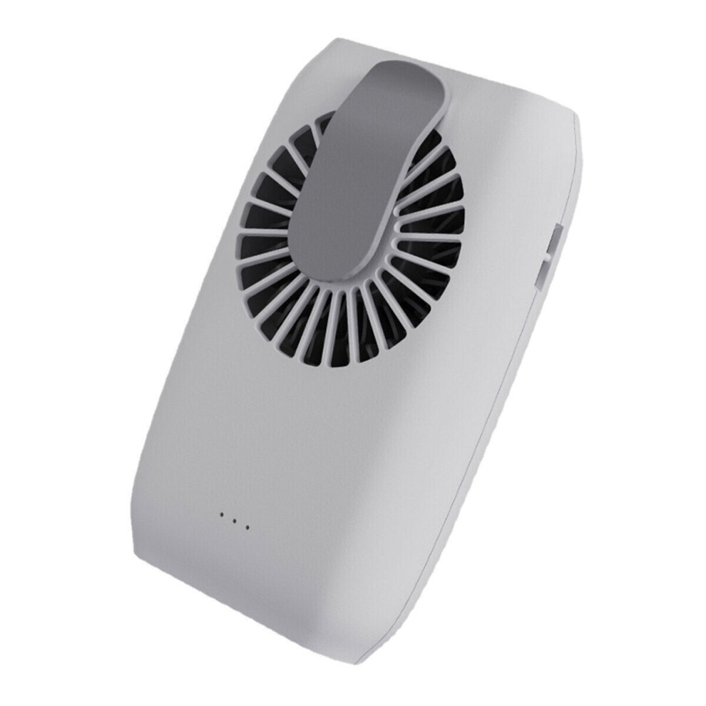 (White) 3 Speeds USB Rechargeable Portable Mini Fan Handheld Cooling Neck Waist Clip Silent Fan