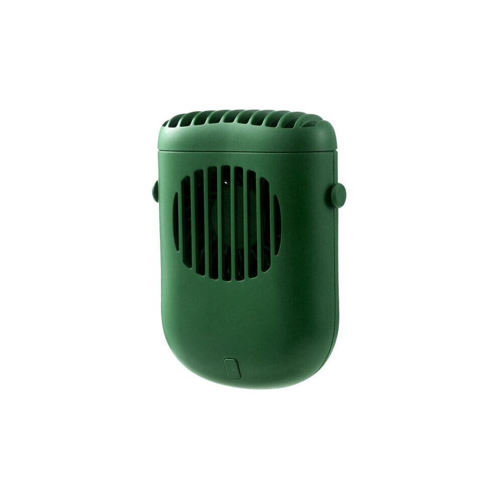 (Green) Mini Neck Hang Fan Three Gears Wind Speed USB Air Cooler 1200mAh Battery Capacity Portable for Sport Outdoors Travel